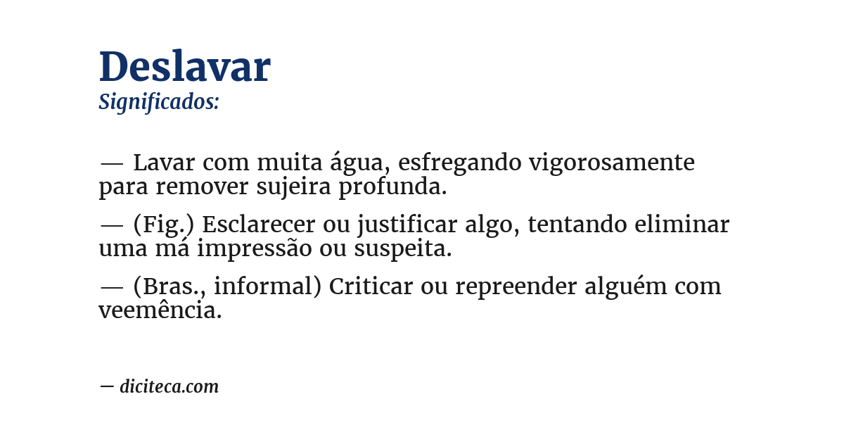 Significado de deslavar