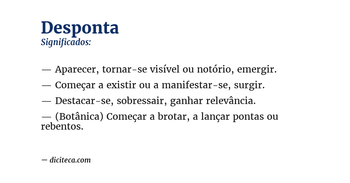 Significado de desponta