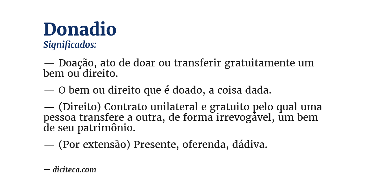 Significado de donadio