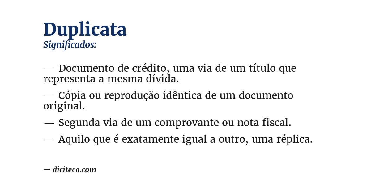 Significado de duplicata