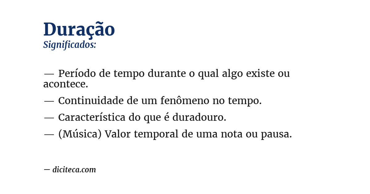 Significado de duração