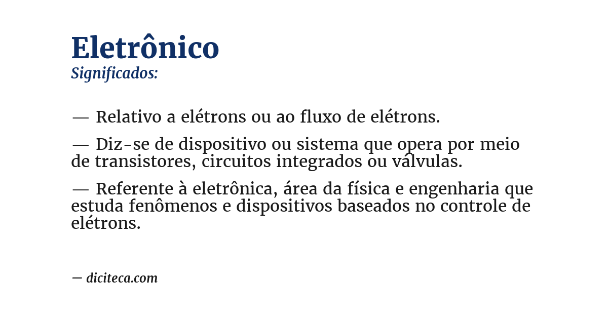 Significado de eletrônico