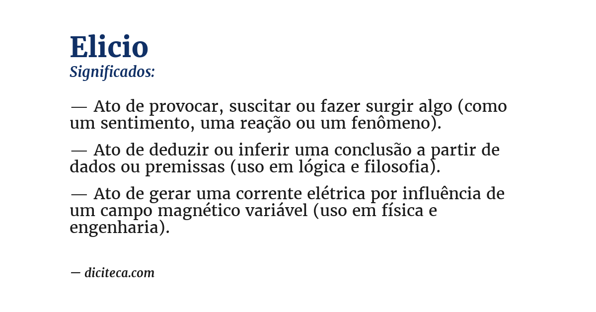 Significado de elicio