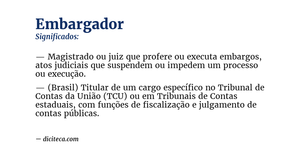 Significado de embargador