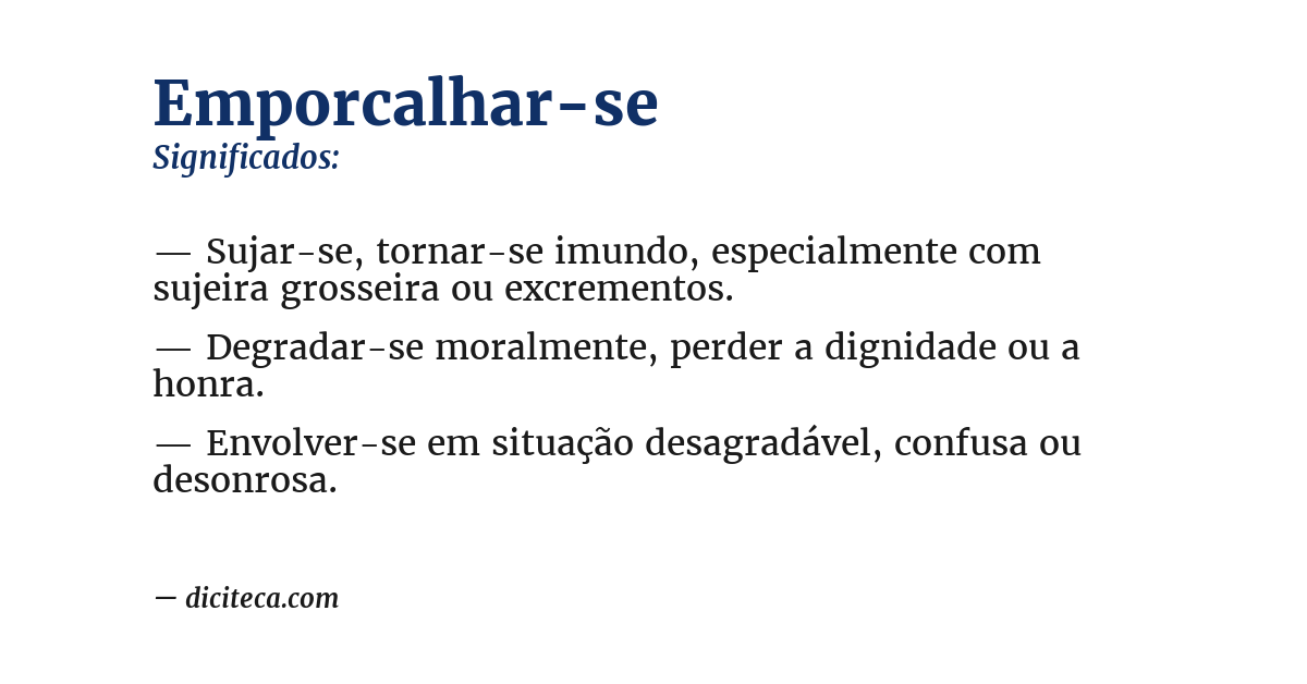 Significado de emporcalhar-se