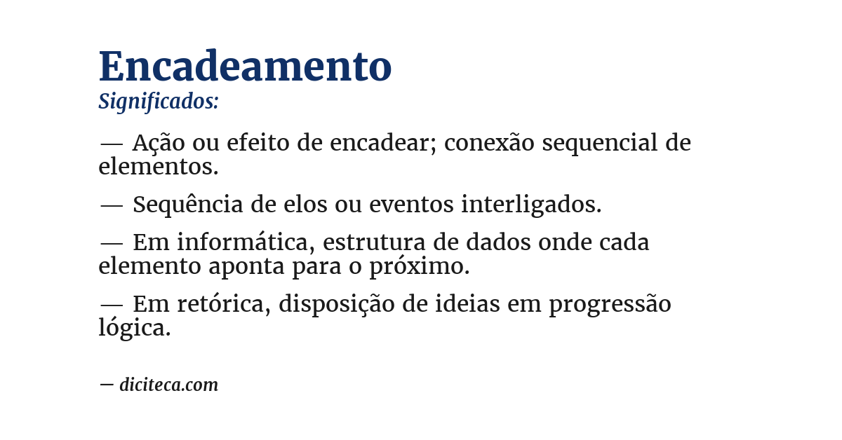 Significado de encadeamento