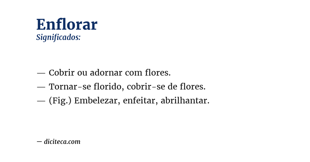 Significado de enflorar