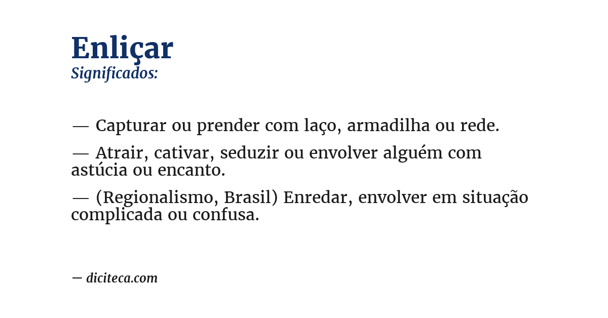 Significado de enliçar