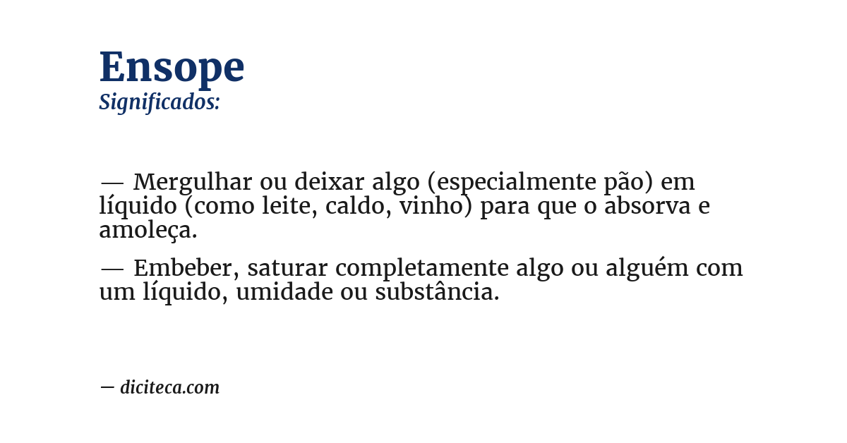Significado de ensope