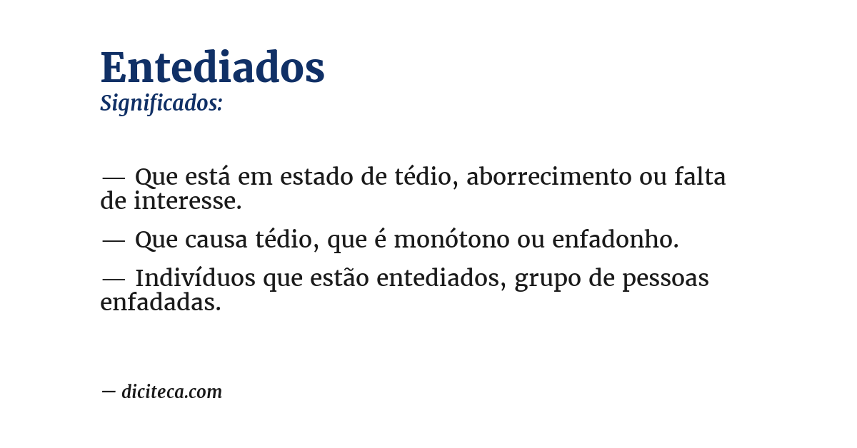 Significado de entediados