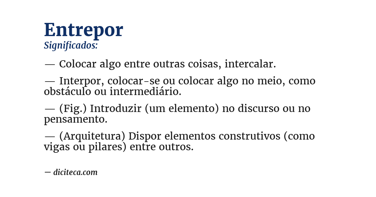 Significado de entrepor
