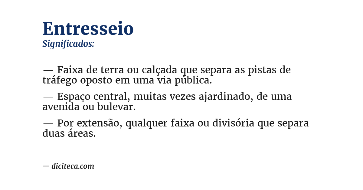 Significado de entresseio