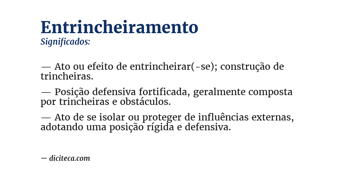 Significado de entrincheiramento