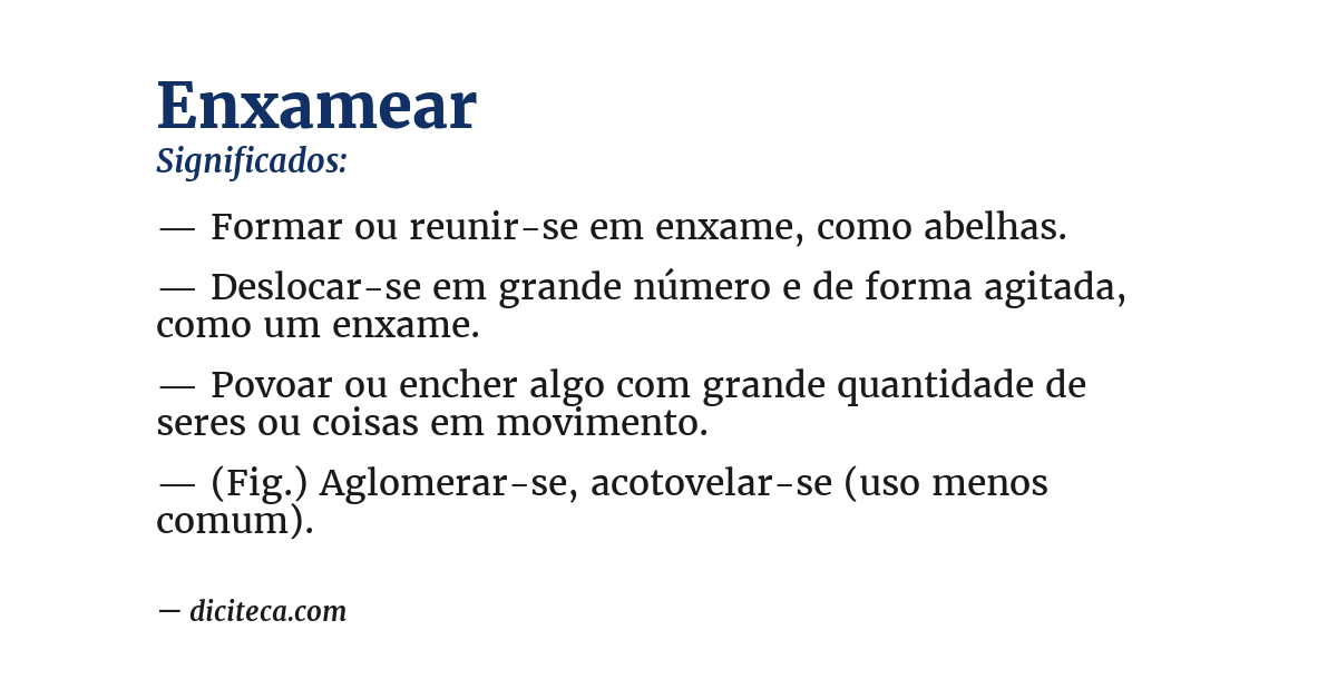 Significado de enxamear