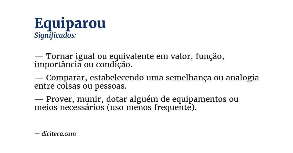 Significado de equiparou
