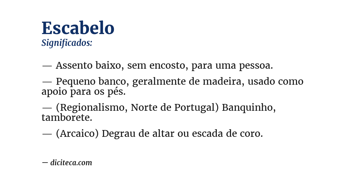 Significado de escabelo