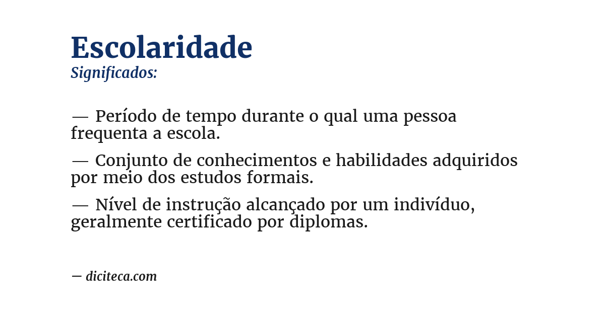 Significado de escolaridade