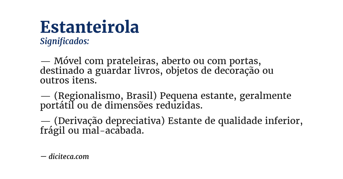 Significado de estanteirola