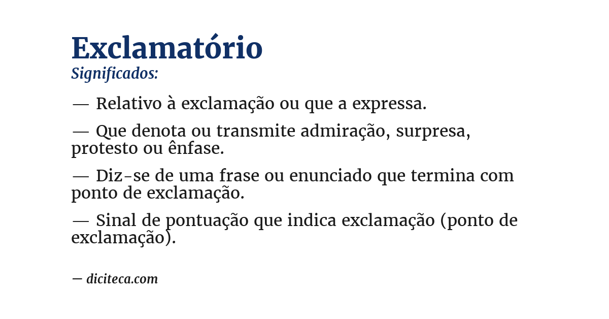Significado de exclamatório