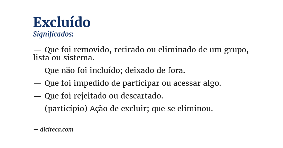 Significado de excluído