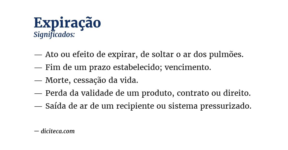 Significado de expiração
