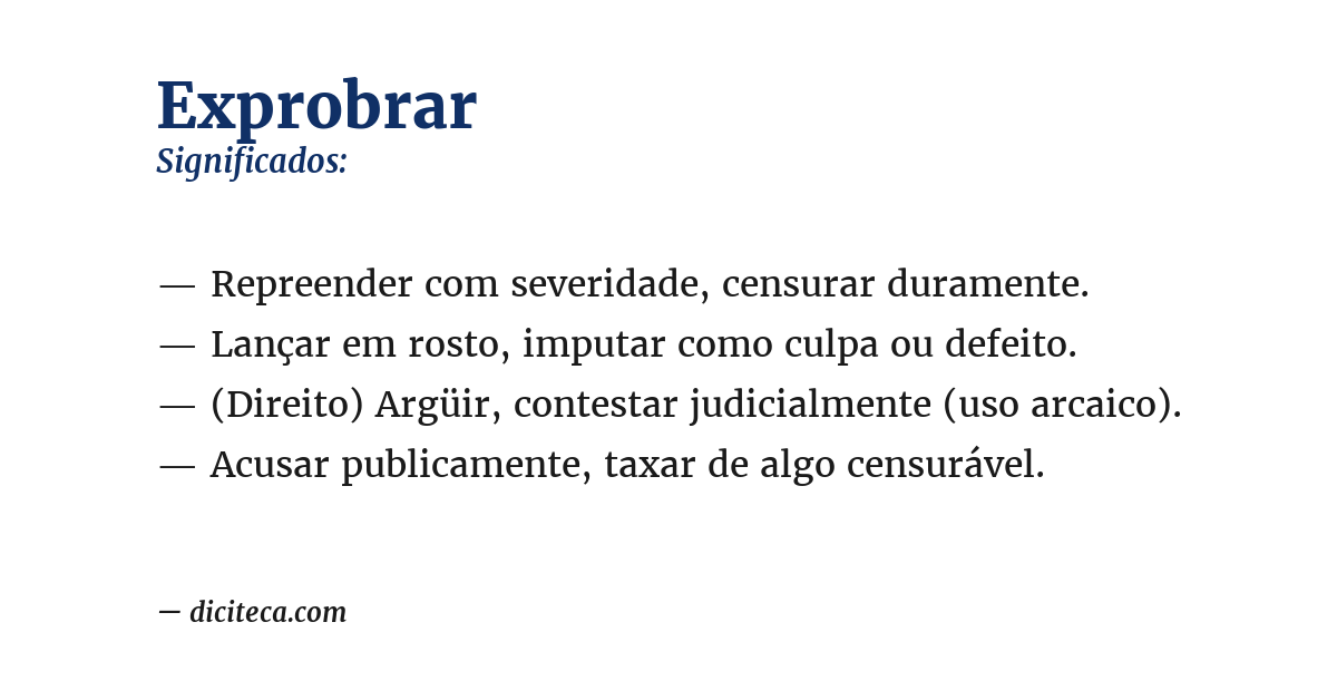 Significado de exprobrar