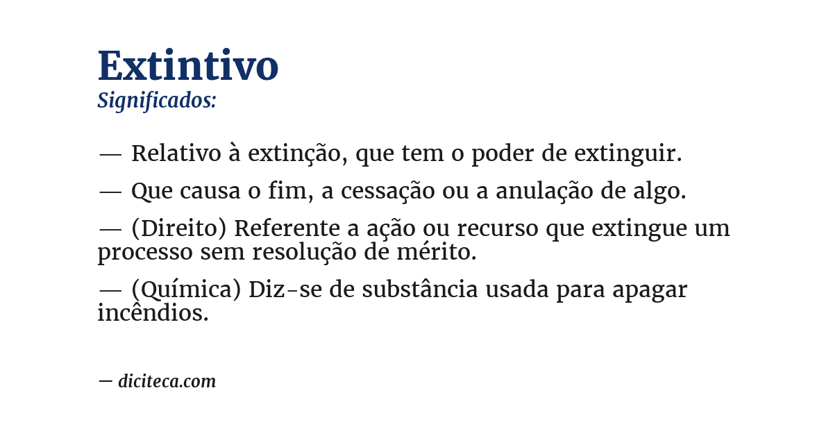 Significado de extintivo