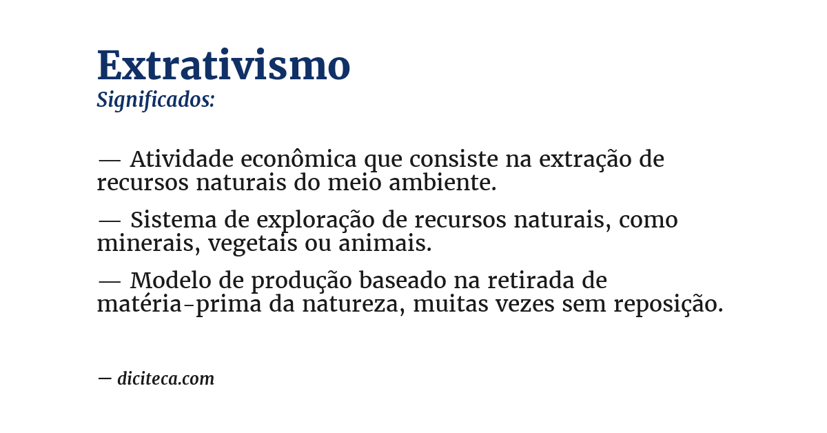 Significado de extrativismo