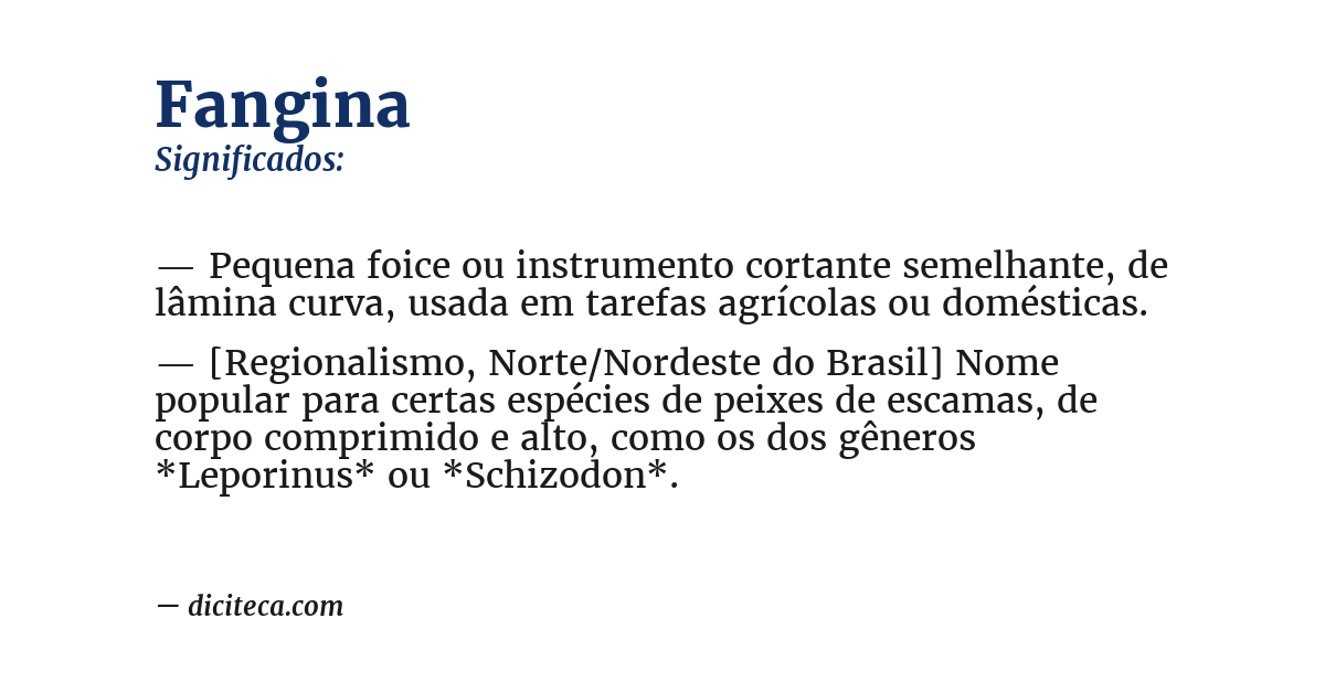 Significado de fangina