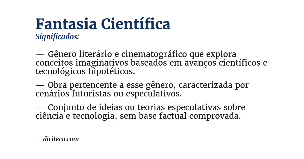 Significado de fantasia científica