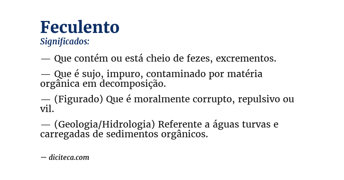Significado de feculento