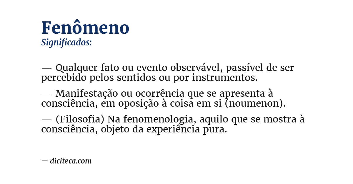 Significado de fenômeno