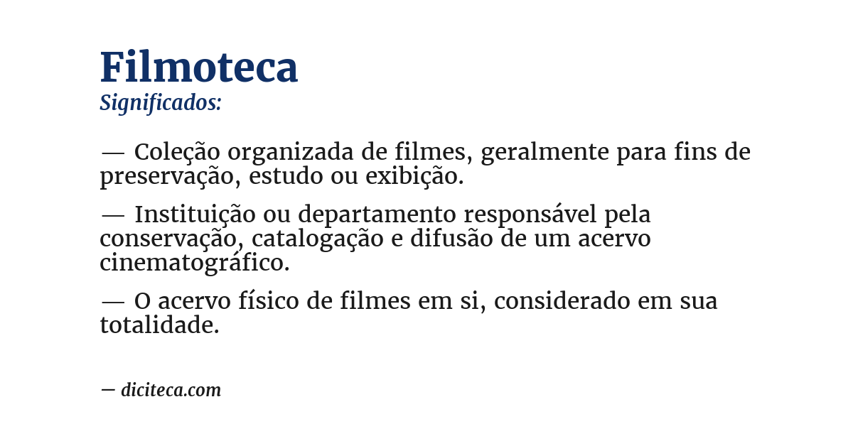 Significado de filmoteca