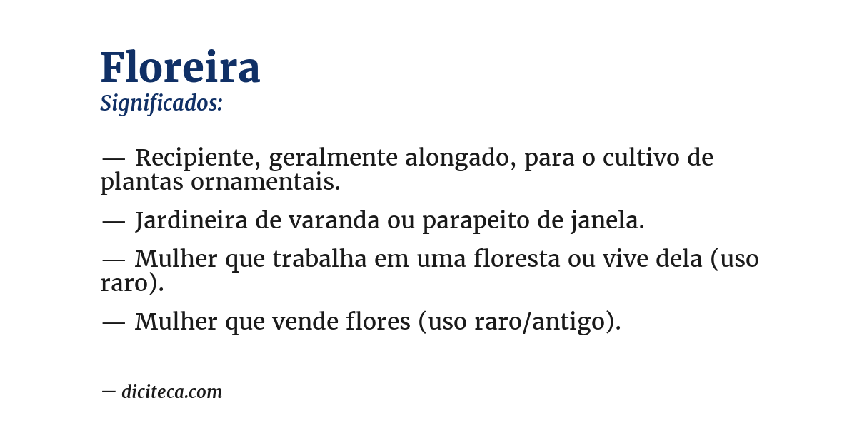 Significado de floreira
