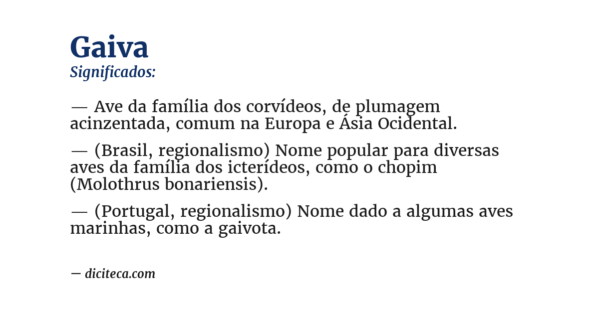 Significado de gaiva