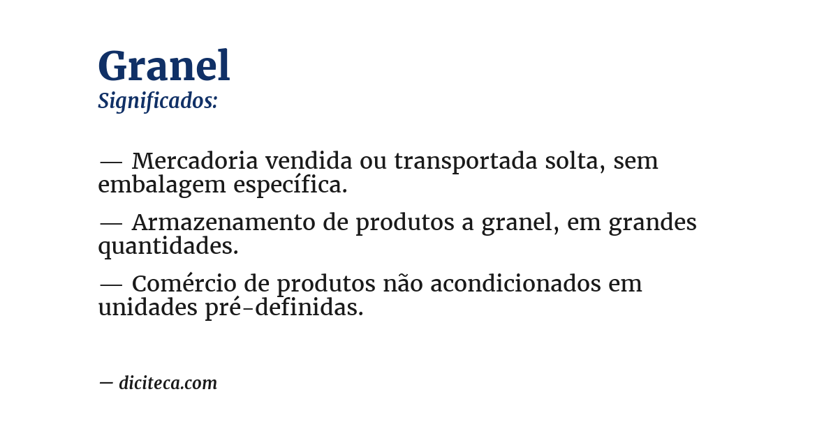 Significado de granel