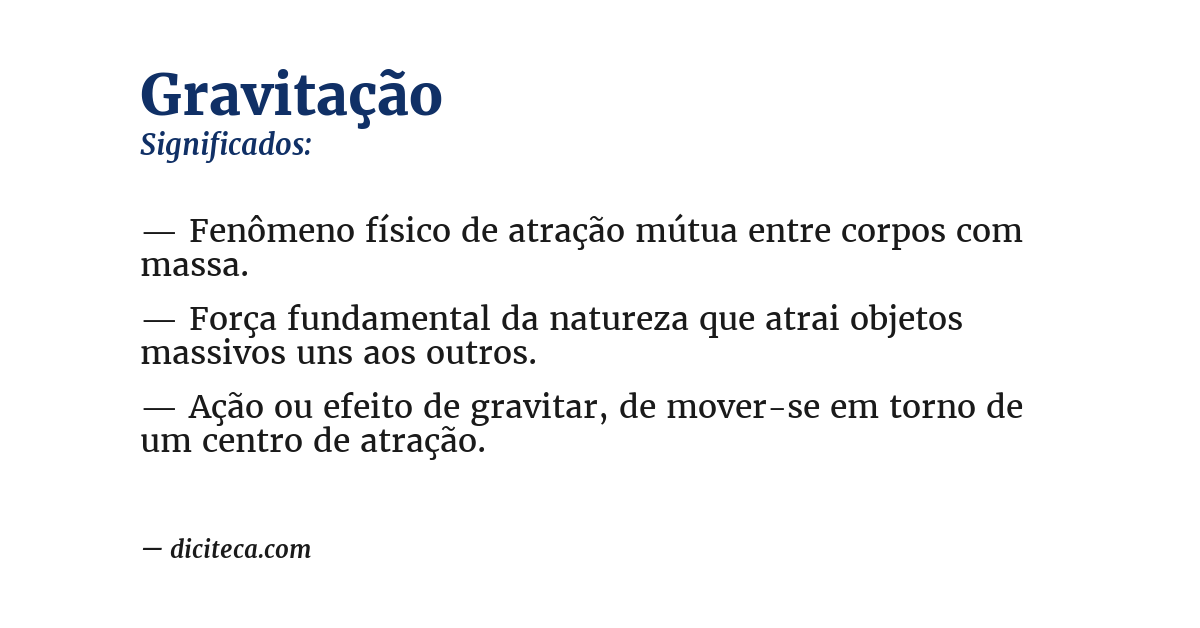 Significado de gravitação