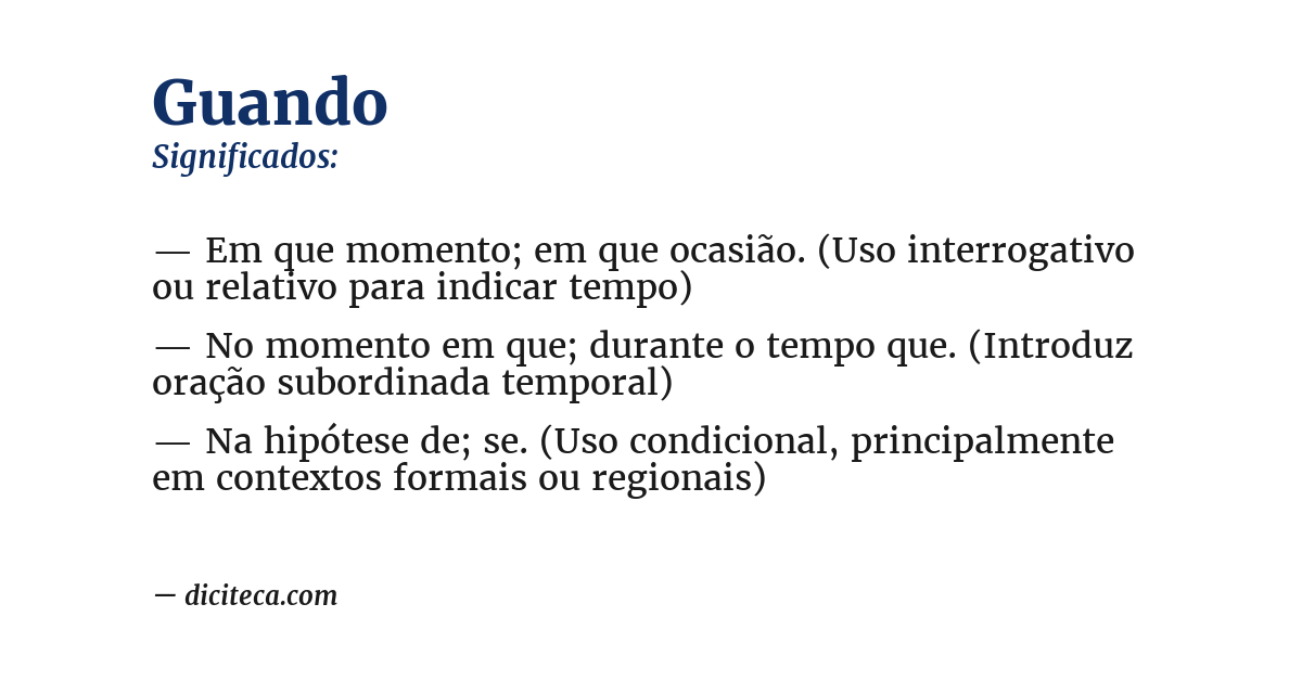 Significado de guando