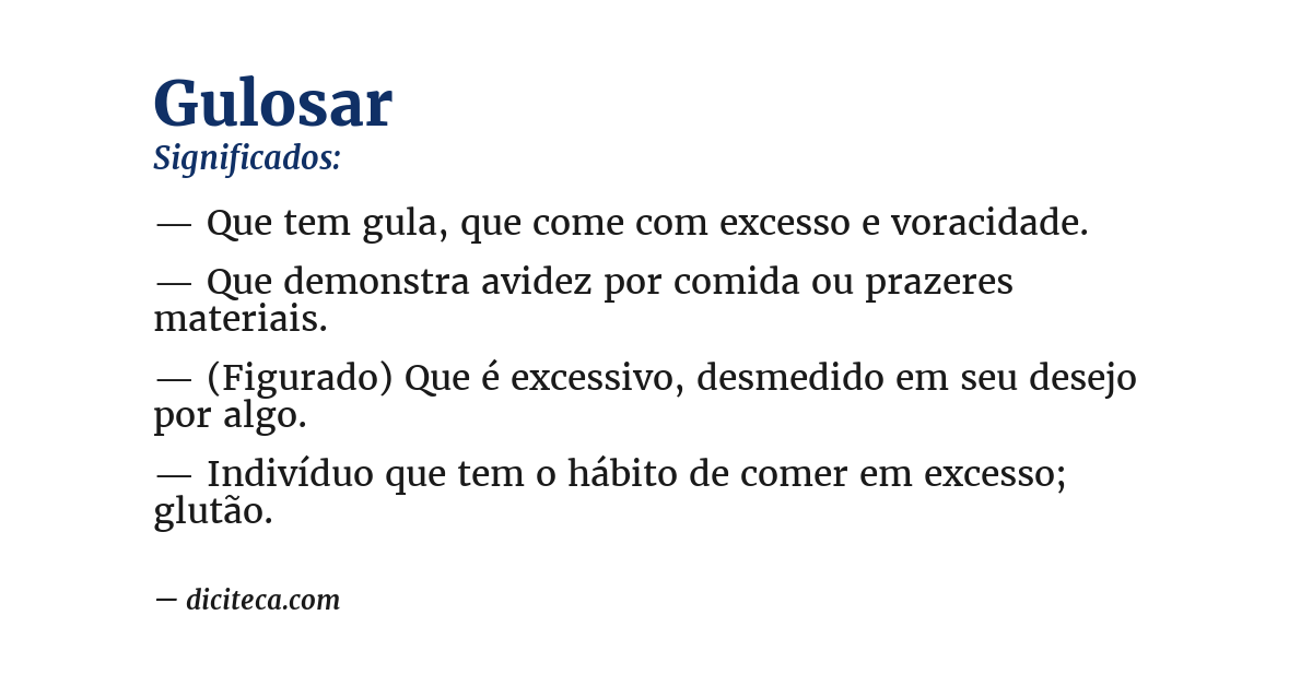 Significado de gulosar