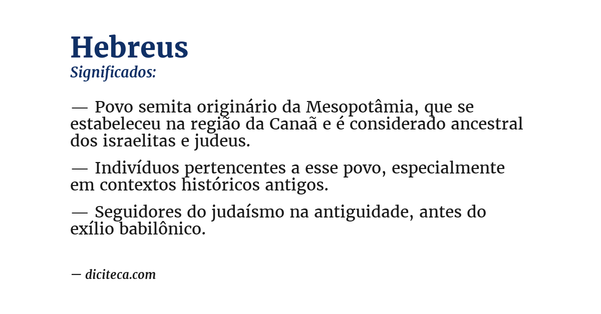 Significado de hebreus