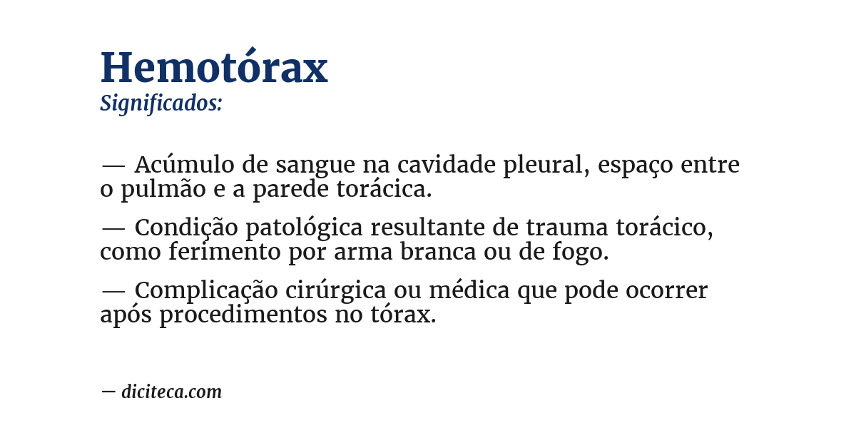 Significado de hemotórax