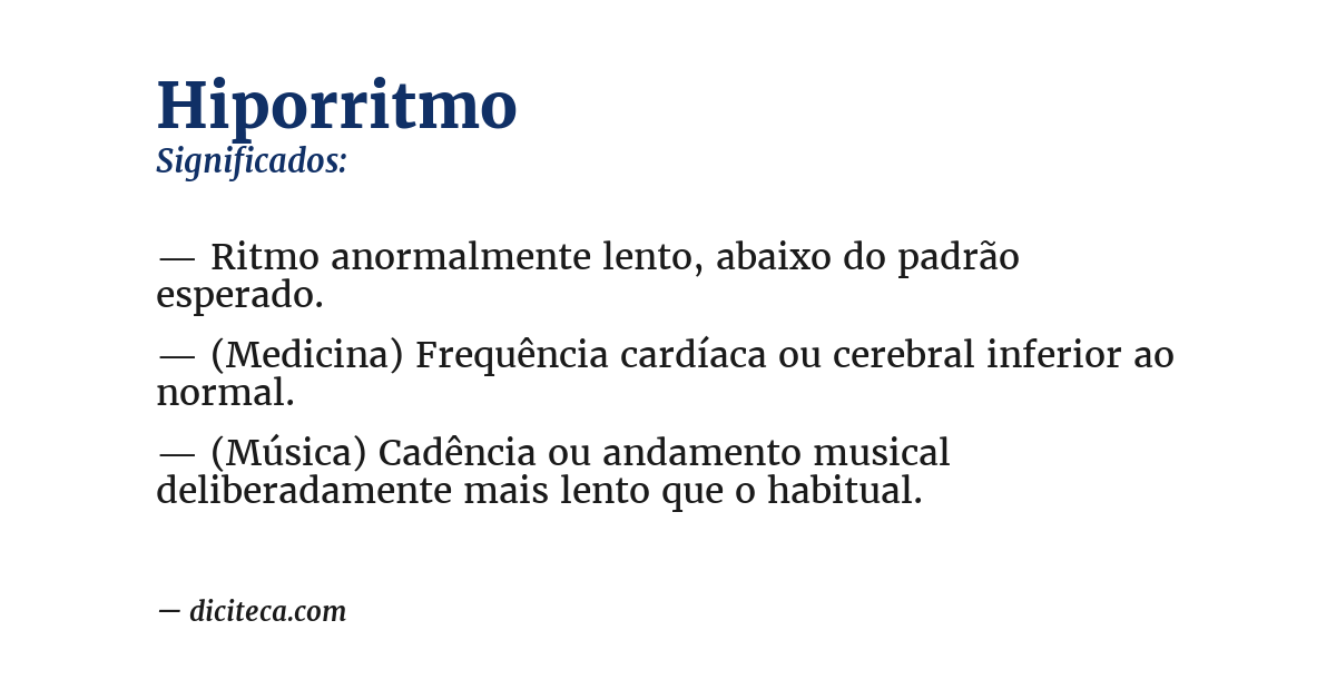 Significado de hiporritmo