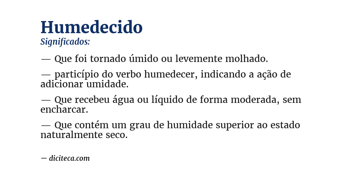 Significado de humedecido