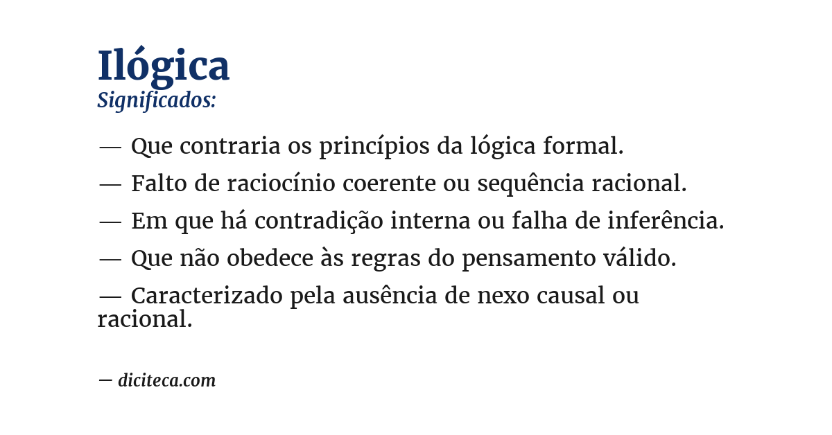 Significado de ilógica