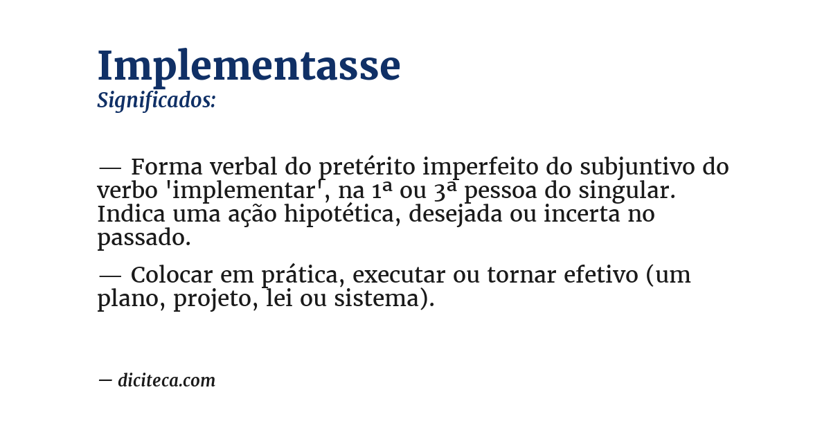 Significado de implementasse