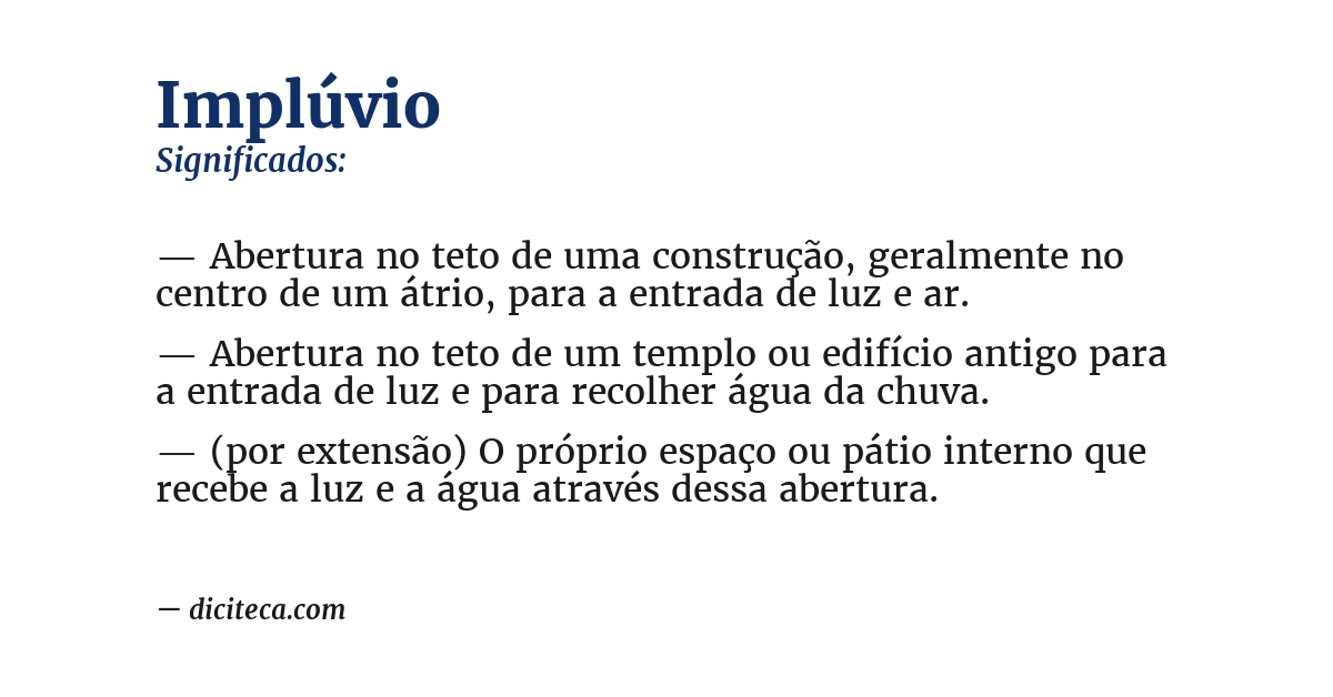 Significado de implúvio