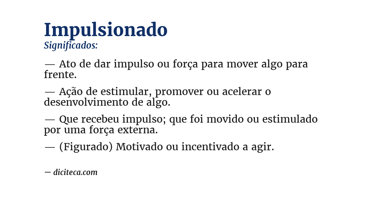 Significado de impulsionado