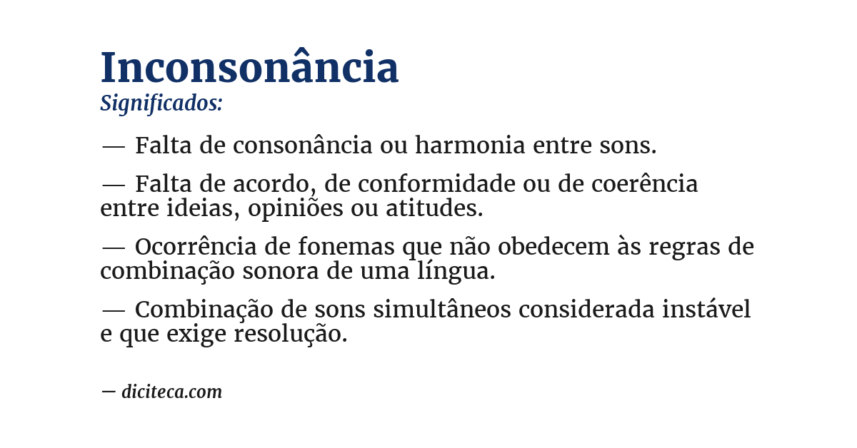 Significado de inconsonância