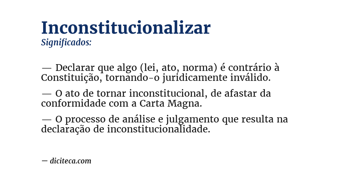 Significado de inconstitucionalizar