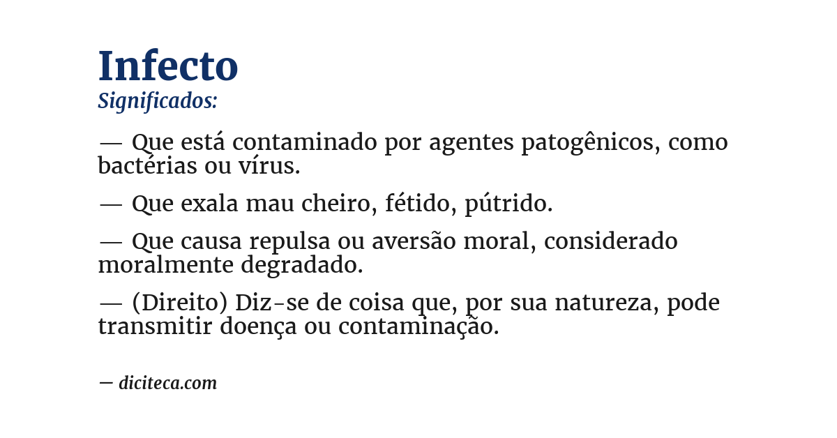 Significado de infecto